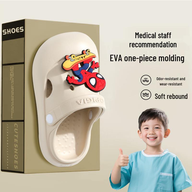 Dětské dřeváky léto 2024: Protiskluzové dvoucestné sandály s tlustou podrážkou pro chlapce - Venkovní oblečení