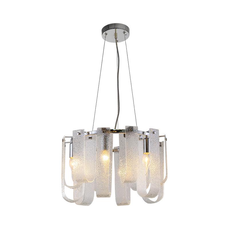 Modern Minimalist Wrought Iron Glass Pendant Light for Living Rooms and Hotels