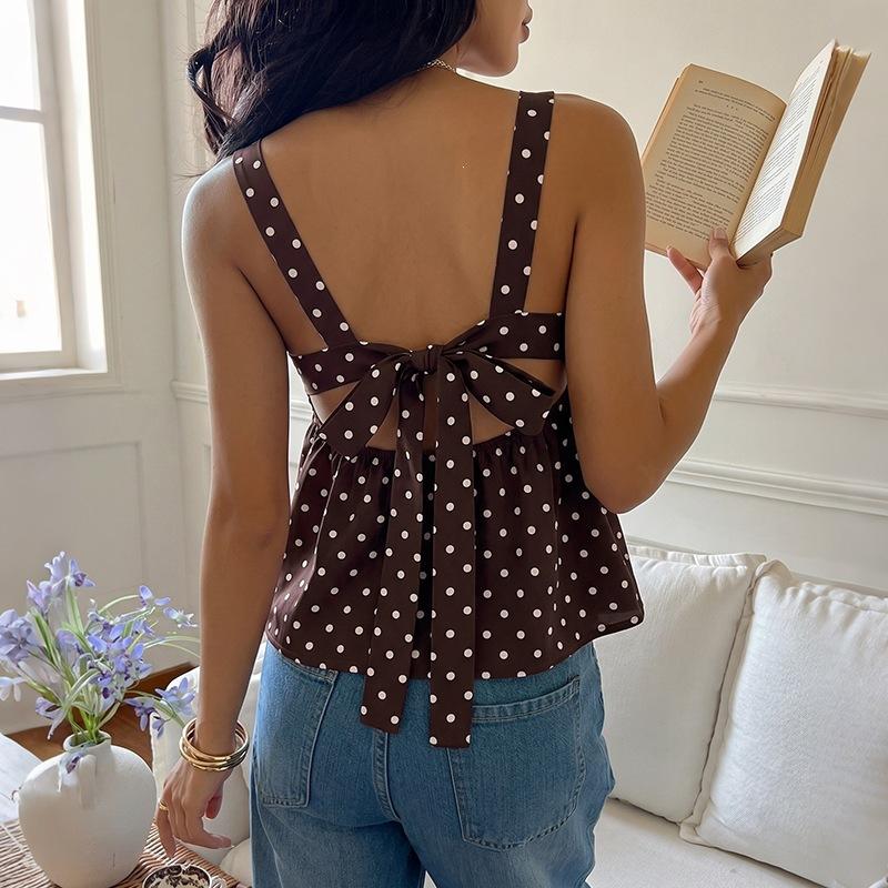 Summer Dotted Blazer Dress - Classic Vintage Style Blazer with Dotted Straps for Women