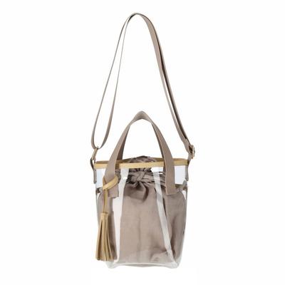 0665 Crossbody Shoulder Mini Tote Bag Baby Lou BR Clear [Rootote] (01 Natural)