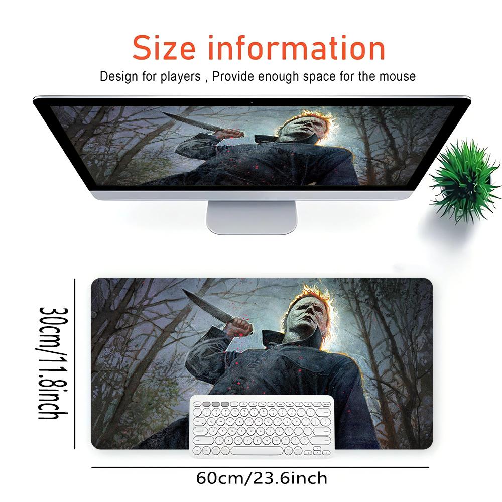 Horror Movie Poster Large Gaming Mouse Pad Nonslip Rubber Base Waterproof Desk Mat For Office Pc Laptop