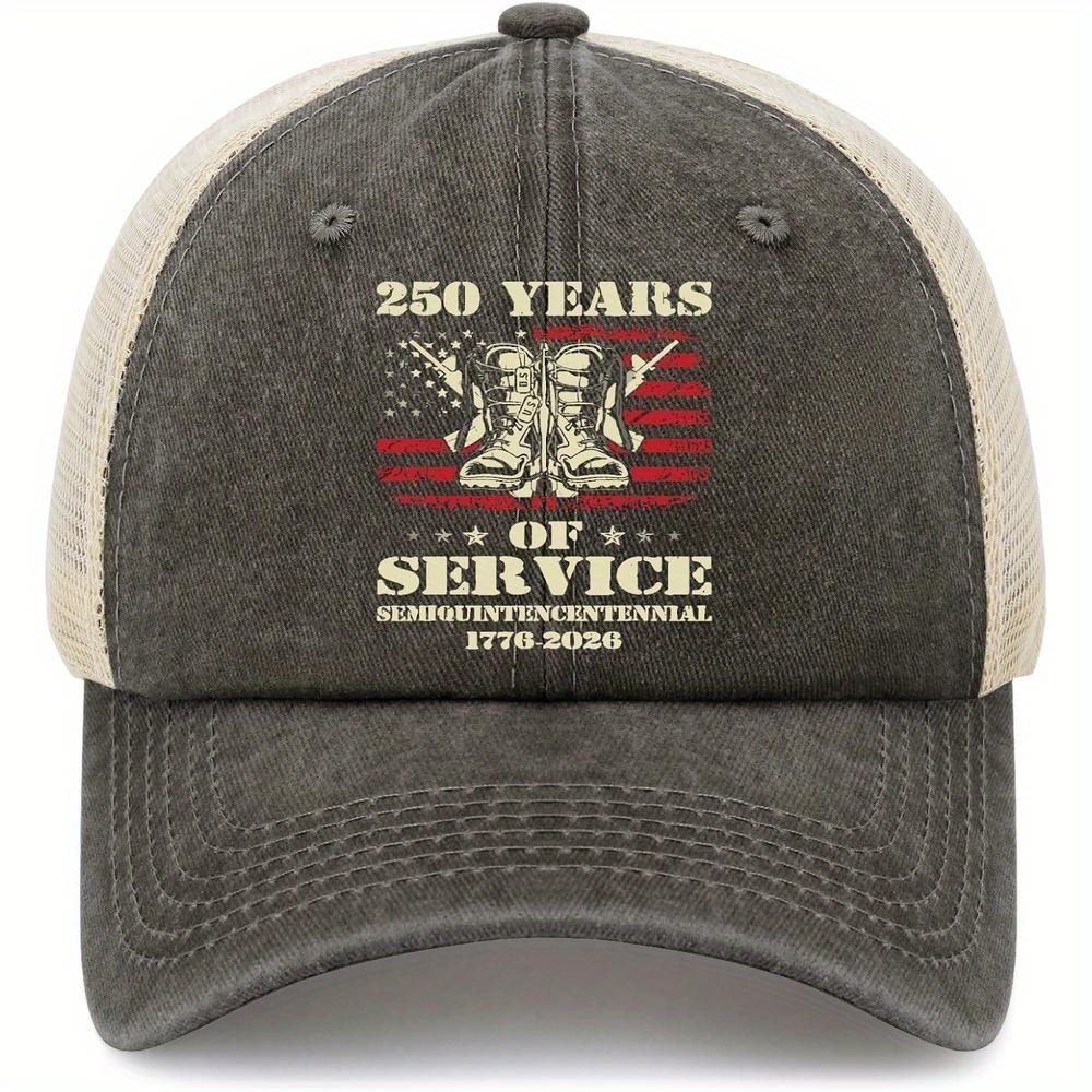 

250Th Anniversary Of American Independence Patriotic Military Service Cap 250 Years Of Service Commemorative Baseball Cap One Size