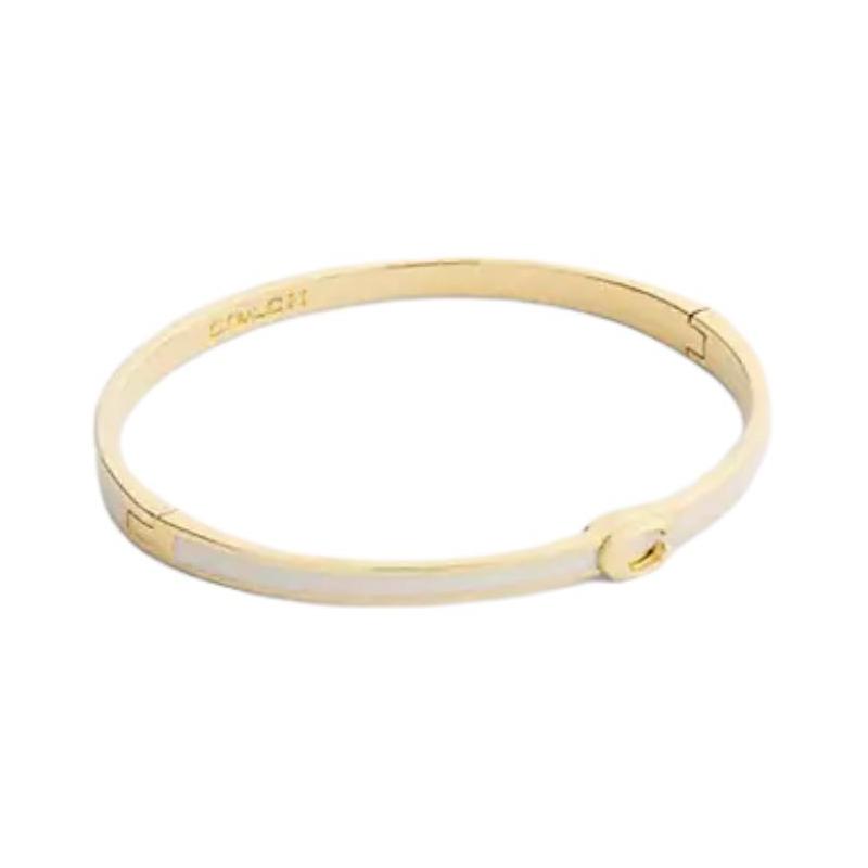 COACH Hinge design brass plated bracelet women s black/red/pink Pink F