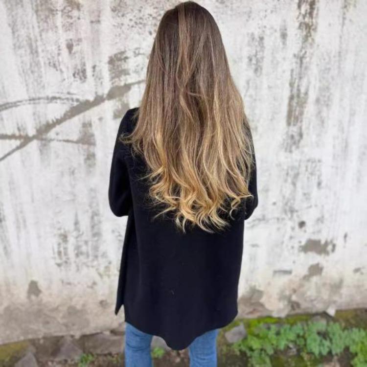 Women Solid Color Woolen Coat Mid-length Lapel Long Sleeve Single Breasted Outwear with Side Pockets Commuting Style