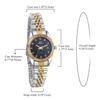 JEWELRYWE 3ATM Wasserdicht Leuchtend Japanisches Quarz Edelstahl Schwarz Damen-Uhr, Widerstandsfähig, Kalender, Analog, Uhrwerk, Armband,