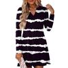 Women's Fashion Striped V-Neck Long Sleeve  Dress