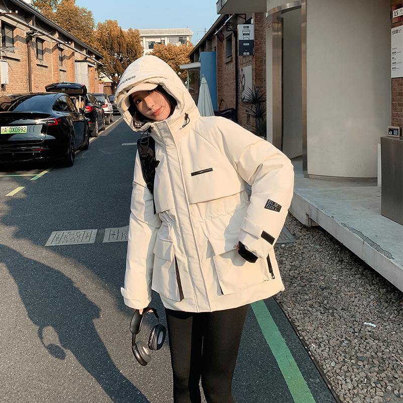 Automne Hiver Épaissir Chaud Parka Femmes Décontracté Doux Couleur Unie Grande Poche Lâche Manteau À Capuche Vestes Vêtements D'extérieur