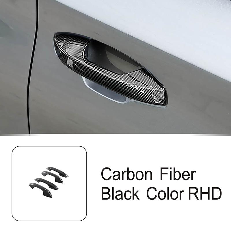 Car Styling Door Handle Frame Decoration Cover Trim For BYD Yuan PLUS  Carbon Fiber Color Exterior Accessories