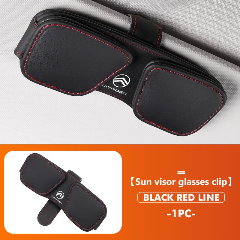 Leather Car Sun Visor Glasses Case Card Ticket Pen Buckle Clip For Citroen Grand Berlingo Jumper Celysee Xsara Picasso Aircross