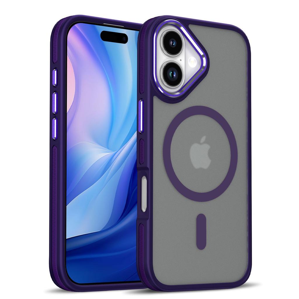 For IPhone17 Phone Case Anti-collision Stripes for Apple 15 Magnetic Skin-feel Matte Protective Case