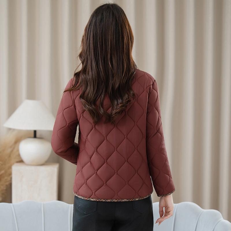 Lightweight Down Jacket  Mature Women's Turn-down  Collar