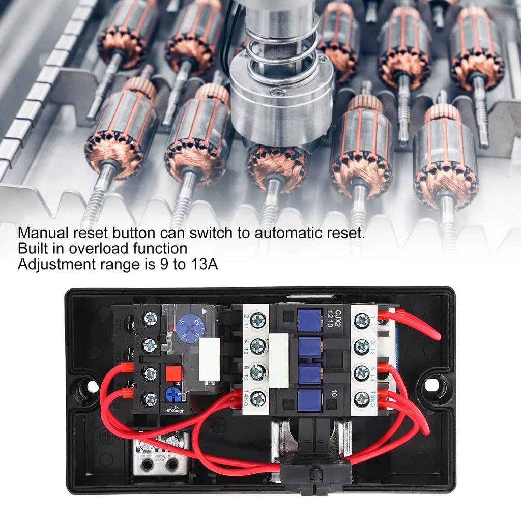 Elektrik Motoru Başlatıcı Manyetik Başlatıcı Su Geçirmez Alev Geciktirici Manyetik Kutu Tek Fazlı 220V 230V 9‑13A