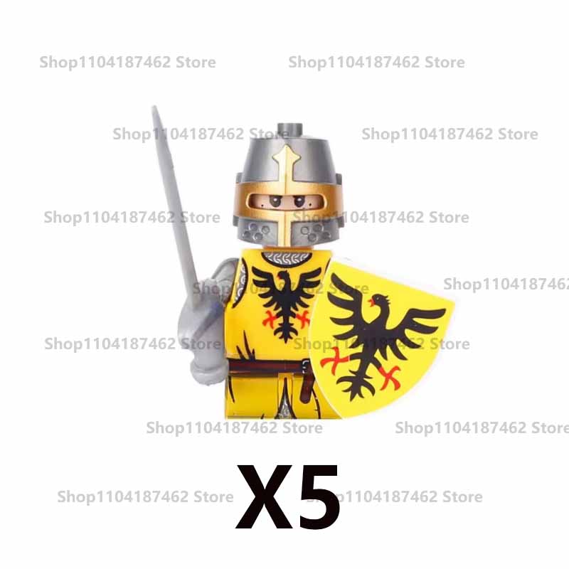 Medieval Military Castle Knight Army Set Building Blocks Green Dragon Wolf Warrior The War of Roses War-horse Weapons Brick Toys