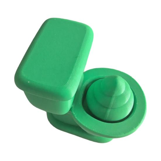 Stress-Relief Toilet Fidget Toy 3D Printed Clicker Toilet Stress Relief Toy with Crisp Press Sound зелёный