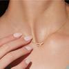 Gold Classy 14k Plated Copper U Shape Brooch Necklace For Everyday Fashion