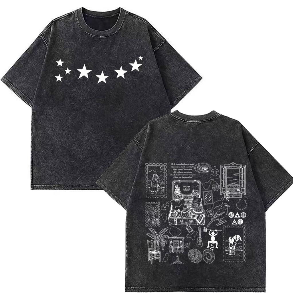 Quevedo El Baifo Album 2026 Tour Graphics Vintage Washed T Shirt Men Women Fashion Tshirt Shortsleeved Loose Cotton Tshirts