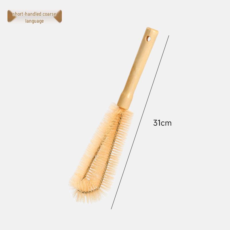 Baby Bottle & Cup Cleaning Brush with Insulated Handle - Soft Bristles & Extended Wooden Grip for Household Use