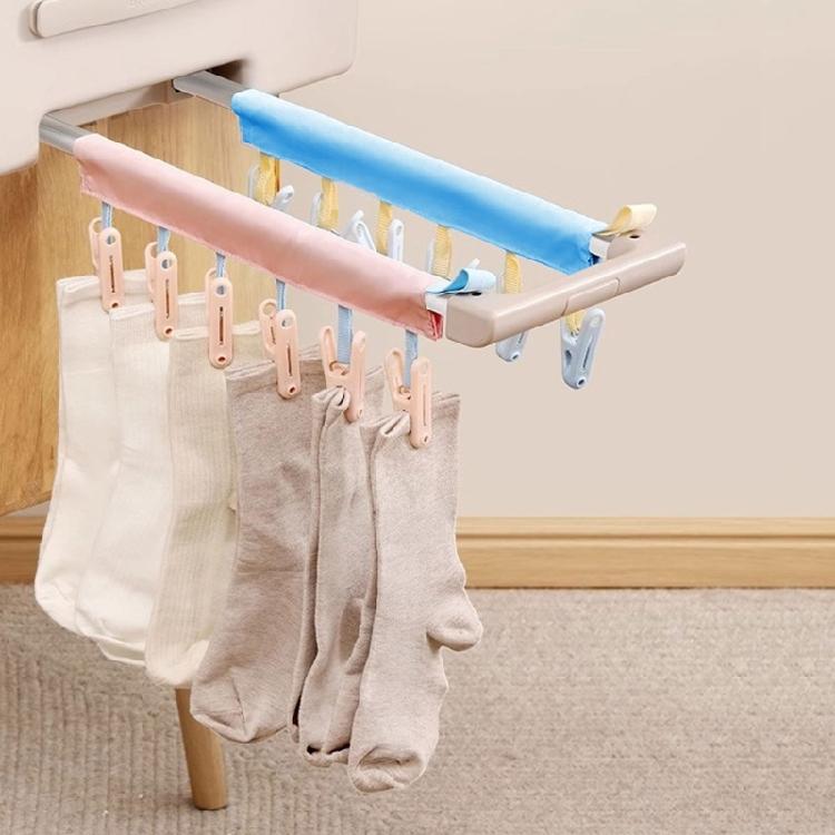 Portable Laundry Hanger for Small Garments, Folding Travel Design with 6 Hanging Grips and Easy Storage for Travel Use