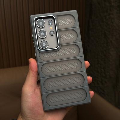 Luxury Heat Dissipation Silicone Soft Case For Samsung Galaxy S24 Ultra S24 Plus Cooling Breathable Shockproof Bumper Back Cover