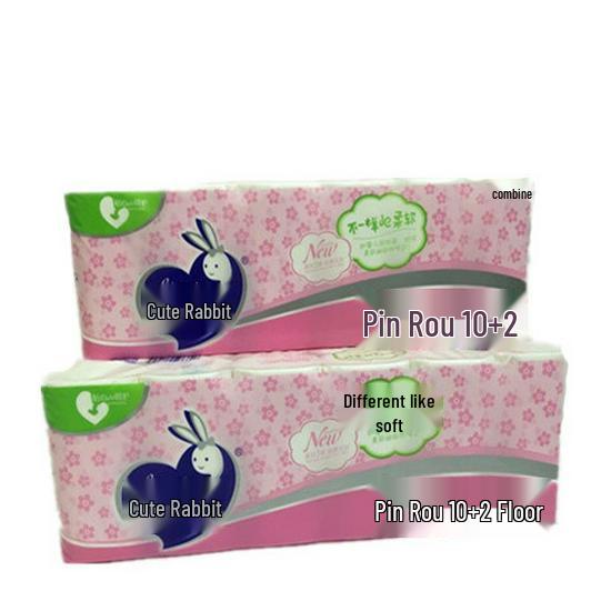Beautiful Rabbit Coreless Soft Toilet Tissue, Virgin Wood Pulp, Wet Strength, 12 Packs, 700g/Pack 1 Pack 12 Rolls