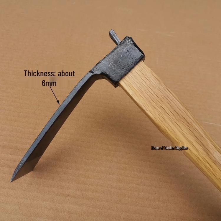 Kujoki No. 7 Forged Small Hoe with Wooden Handle - Durable Gardening Tool for Planting Flowers & Vegetables