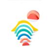 Children Rainbow Wooden Blocks Board Game Wooden Toys Montessori Parish Color Cognitive 3D Constructor Sensory Game Toy for Kids