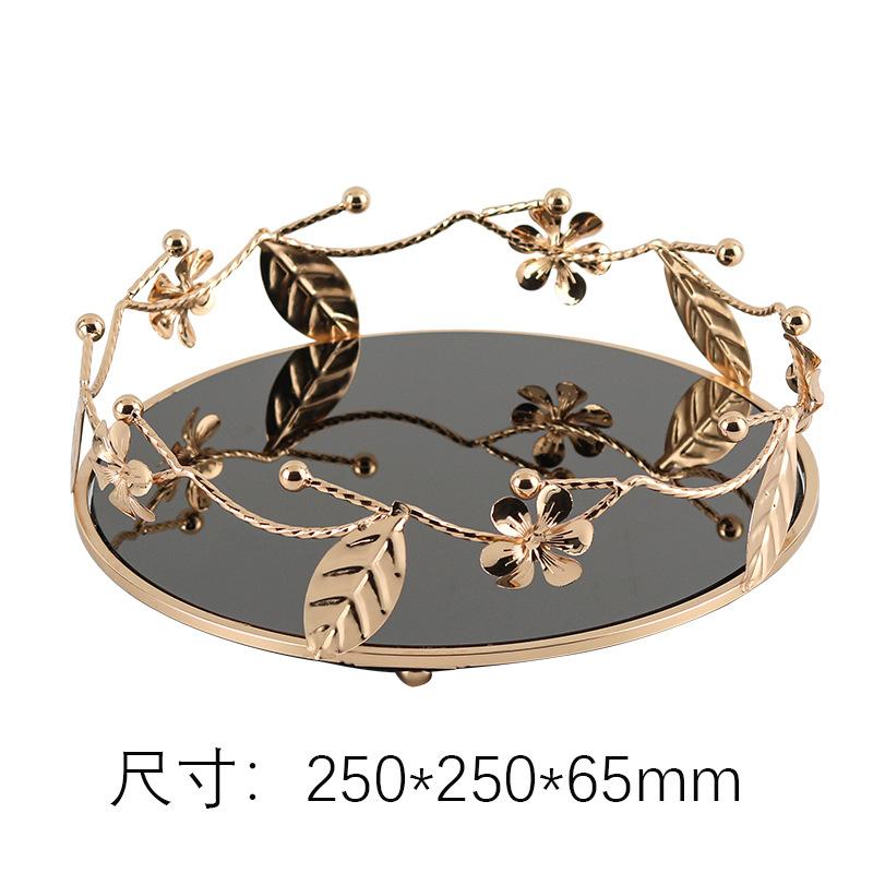 

Креативная Арт Ветви Круглый Металлический Поддон для Хранения Настольное Украшение Металлическая Полая Зеркальная Поднос Настольная Поверхность Хранение Ключей Домашний Декор