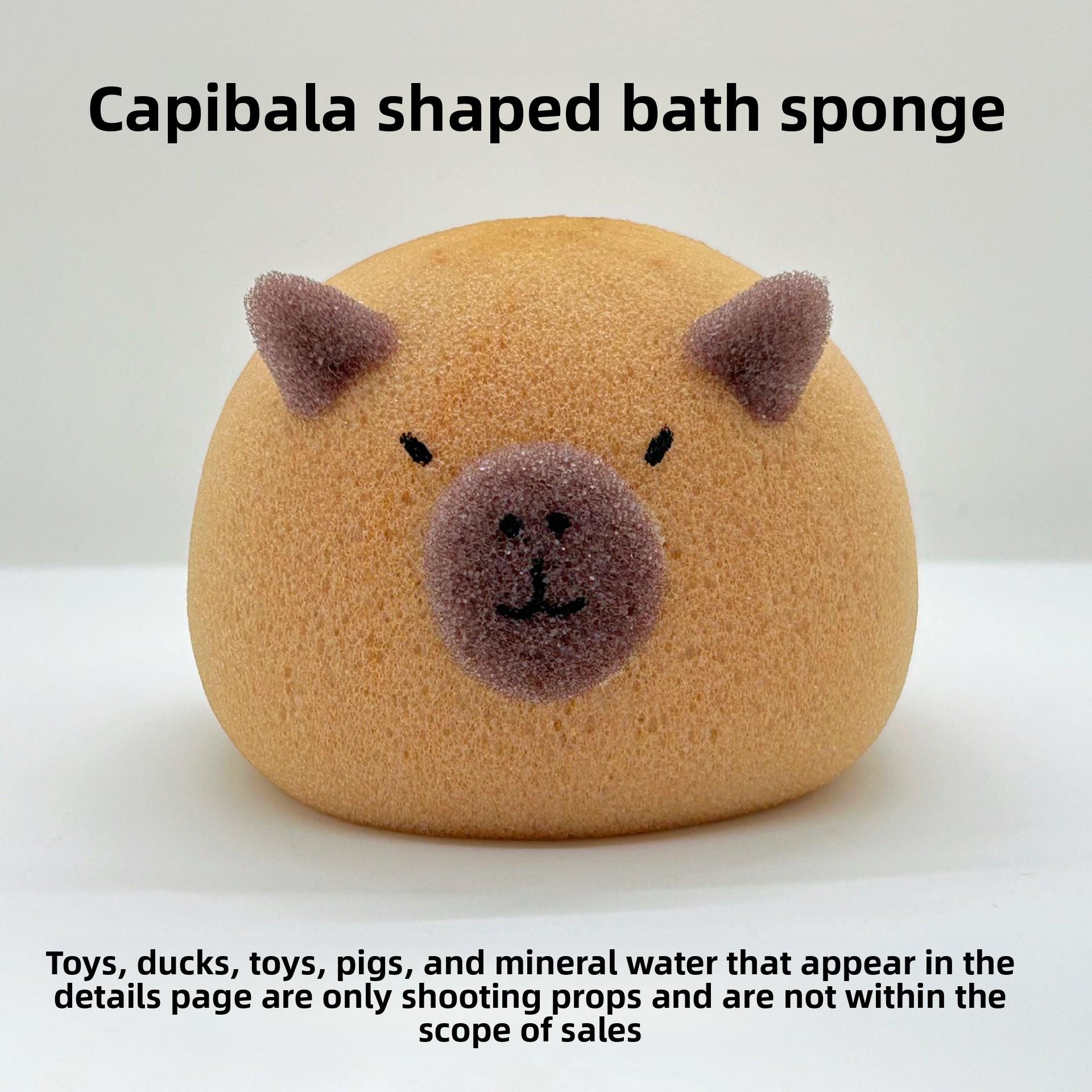 

1 шт. Мочалка-капибара для душа, для отшелушивания всего тела, массажная щетка, скрабер, щетка для тела, губка-щетка, аксессуары для ванной 1PCS