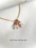Vlen Minimalist 18K Gold Chain Necklaces Natural Stone Bead Cluster Pendant Necklace Trendy Delicate Jewelry for Wedding