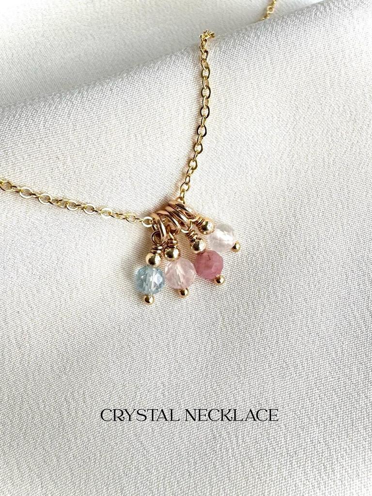 Vlen Minimalist 18K Gold Chain Necklaces Natural Stone Bead Cluster Pendant Necklace Trendy Delicate Jewelry for Wedding