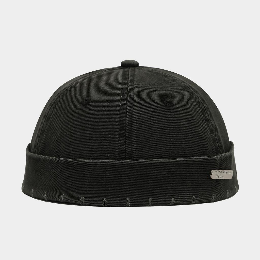 1 Stück Gewaschene Farbe Docker-Mütze Ohne Schirm Gebrochene Schirmlose Mützen Unifarbene Mütze Verstellbar Baumwollmützen Unisex Vintage Hip Hop
