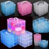 Plastic Organizer Storage Box Large Slot Jewelry Holder for Bead Accessories and Home Organization