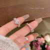 Pink Love Zircon Ring Women's Light Luxury Niche Ring Ring Sweet Couple Ring with Jewelry
