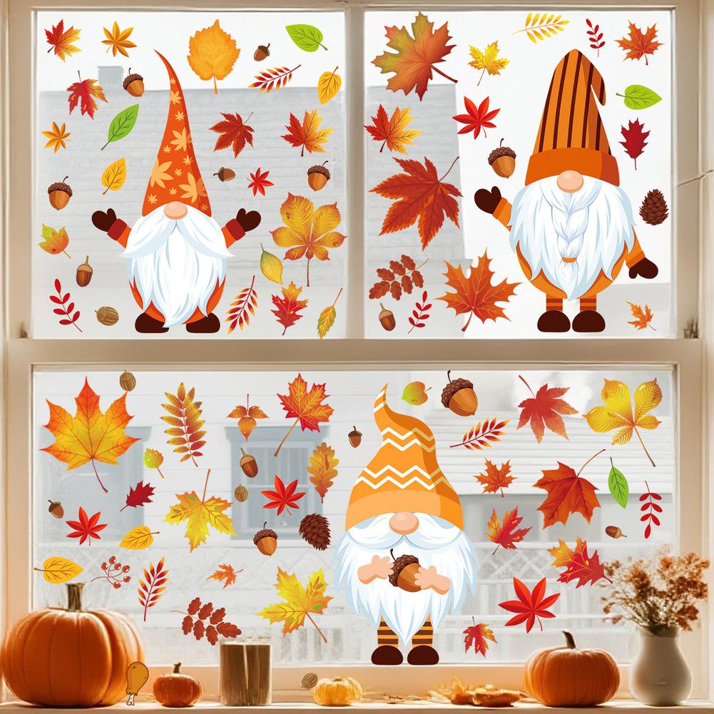 Autumn Window Stickers Maple Leaf Stickers Thanksgiving Decor