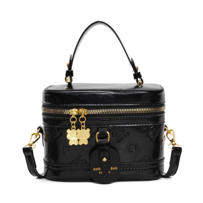 

Трендовая печать простая портативная сумка-коробка женская новая модная в зарубежном стиле на плечо, сумка-мессенджер чёрный