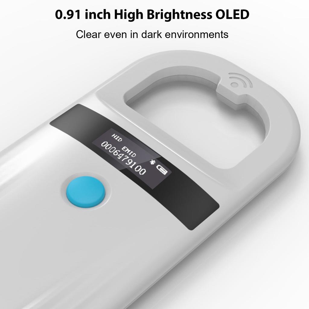 Microchip Scanner For Pets Bt 4.0 OLED Display Store 128 Pieces Of Data For Small Animal Management