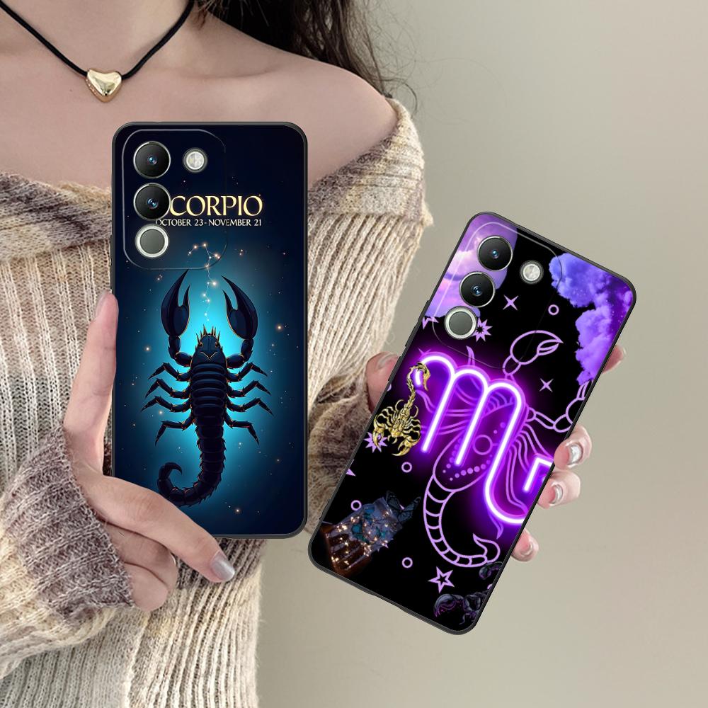 Zodiac Sign Scorpio Phone Case for VIVO V60 V50 V40 V30 V29 V27 V25 V23 Pro Lite 5G Soft TPU Shockproof Cover