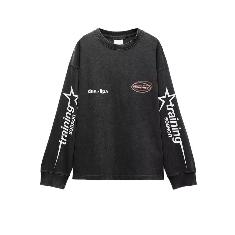 Fall and Winter New Women's Clothing Fashion Wind Loose Easiest for Match Cotton Printed round Neck Long Sleeves Sweatshirt 3253852