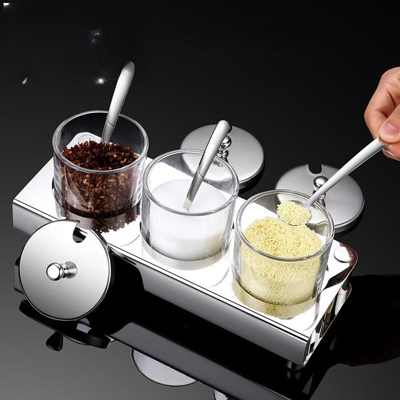 304 Stainless Steel Spice Jar Organizer Set