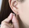 Zhenxing S925 Sterling Silver Double Flower Light Luxury Women's Stud Earrings