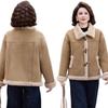 Middle-aged and Old Women's Loose Coat, Young Women's Fur Integrated Top, Elegant and Comfortable Mother's Warm Short Coat
