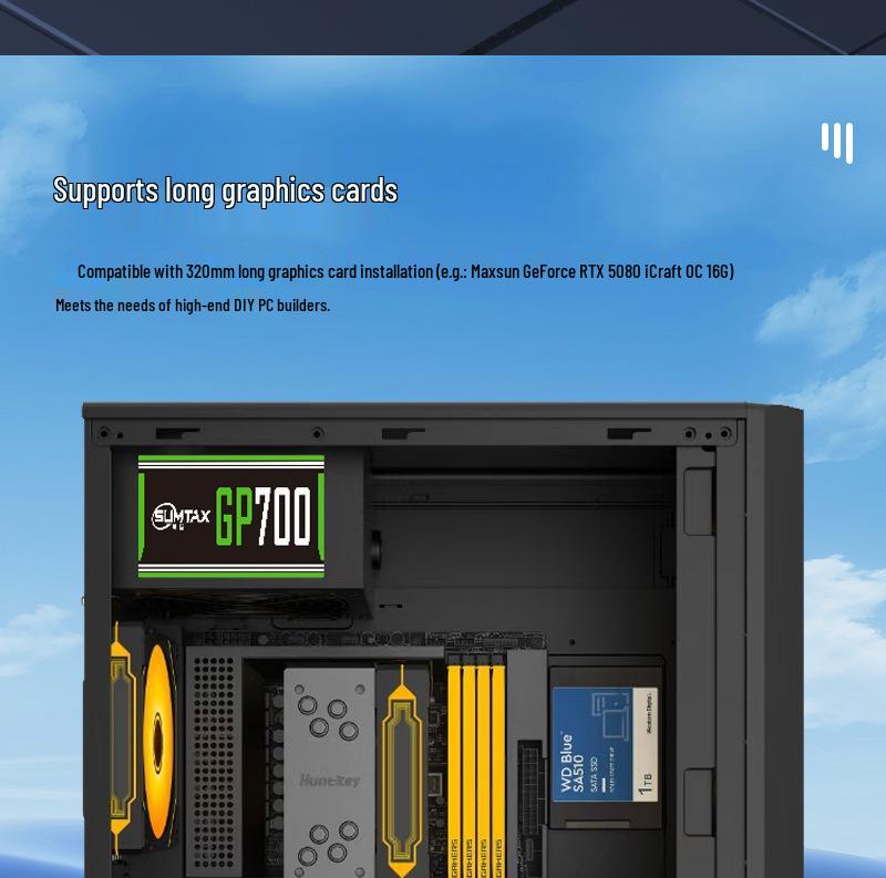 E-ATX Gaming Desktop Case with 360 Water Cooling Support