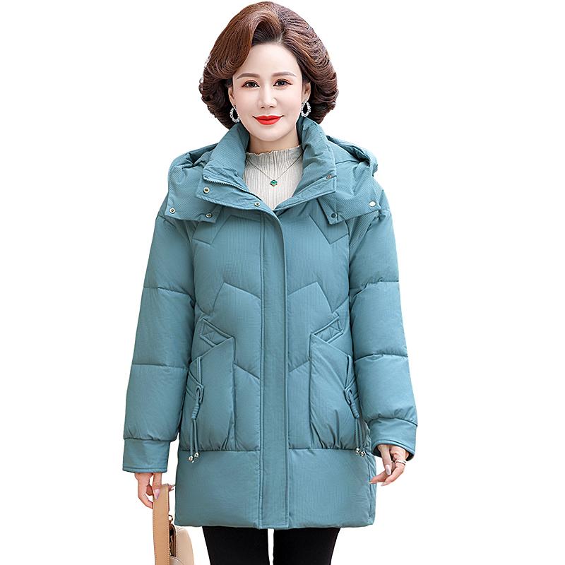 Schneebekleidung Wintermantel in Übergröße für Damen Daunenjacke Warm Verdicken Lässige Lockere Winterjacke mit Kapuze Samt Parkas Mantel