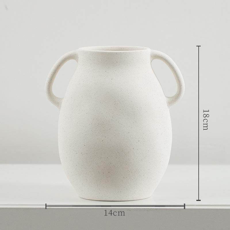 Vintage Wabi Sabi Ceramic Vase for Flower Arrangement Mid Century Modern Home Decor Desktop Water Culture Pot