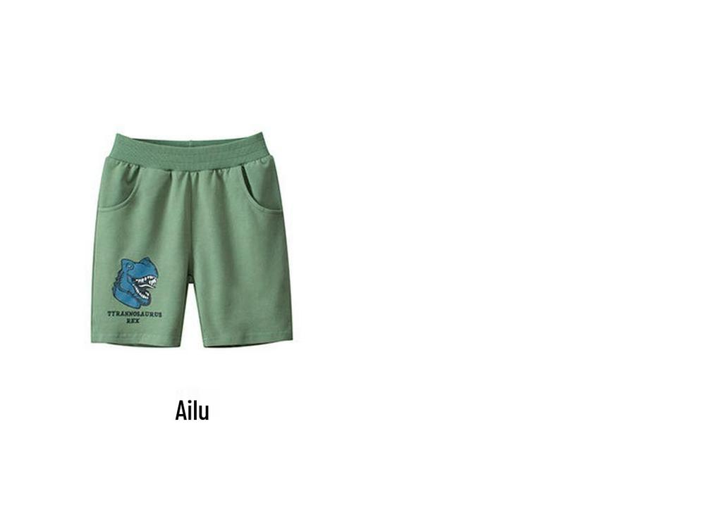27kids Dinosaur Mid-Length Pants for Boys - Children's Casual Five-Point Trousers