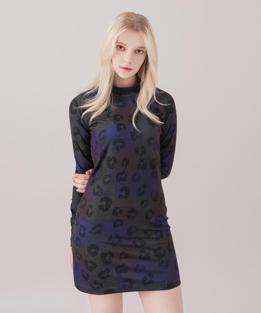 SSQR Raglan Stretch Print Mini Dress Dg_01