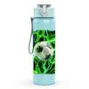 1PC Green Lightning Soccer Ball Print 750ml Color Plastic Sports Water Bottle Leakproof Flip Straw Lid Suitable for Sports Office Home Use