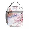 Japanese Pagoda And Cherry Blossoms Insulated Lunch Bag for Women Children Portable Food Boxes Thermal Lunch Box Tote