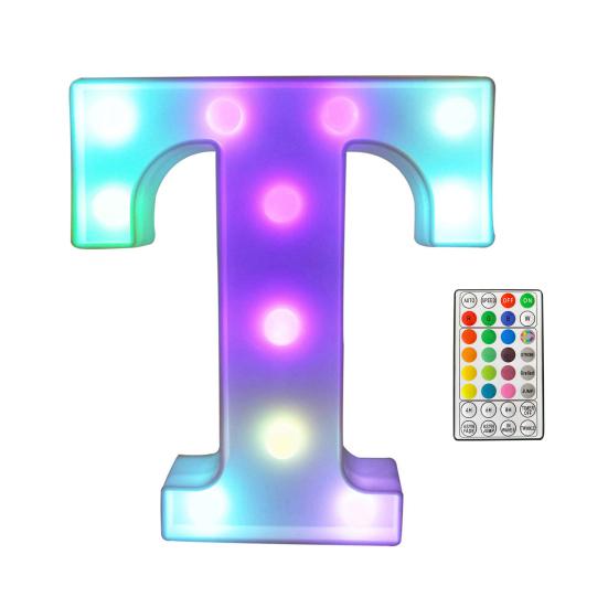 LED Letter Lamp with Remote Control, Dimmable Marquee Alphabet Light for Wedding Birthday Party, Indoor Outdoor Letter