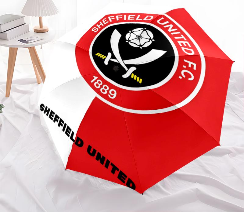 Sheffield United, automatic folding umbrella, portable and foldable design, 8 ribs, a Christmas or birthday gift.
